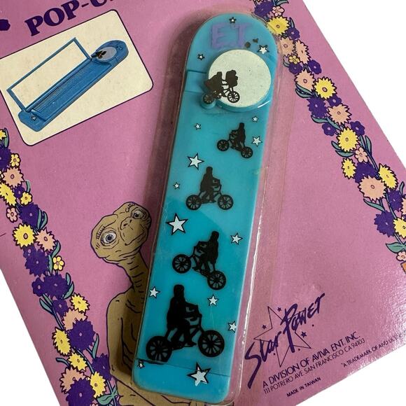 Vintage 1982 Star Power E.T. Pop-Up Comb Blue New - Picture 6 of 6